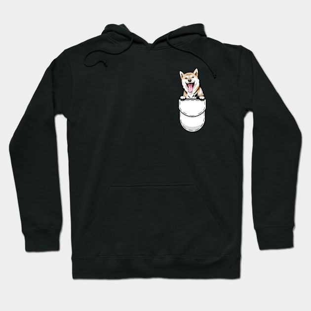 Funny Shiba Inu Pocket Dog Hoodie by Pet My Dog